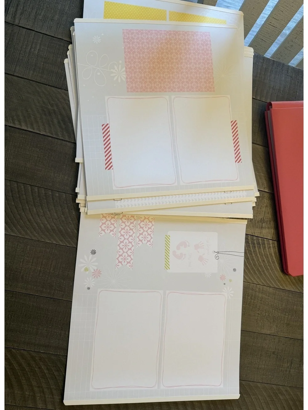 Creative Memories 12x12 scrapbook album with girly/baby girl page inserts